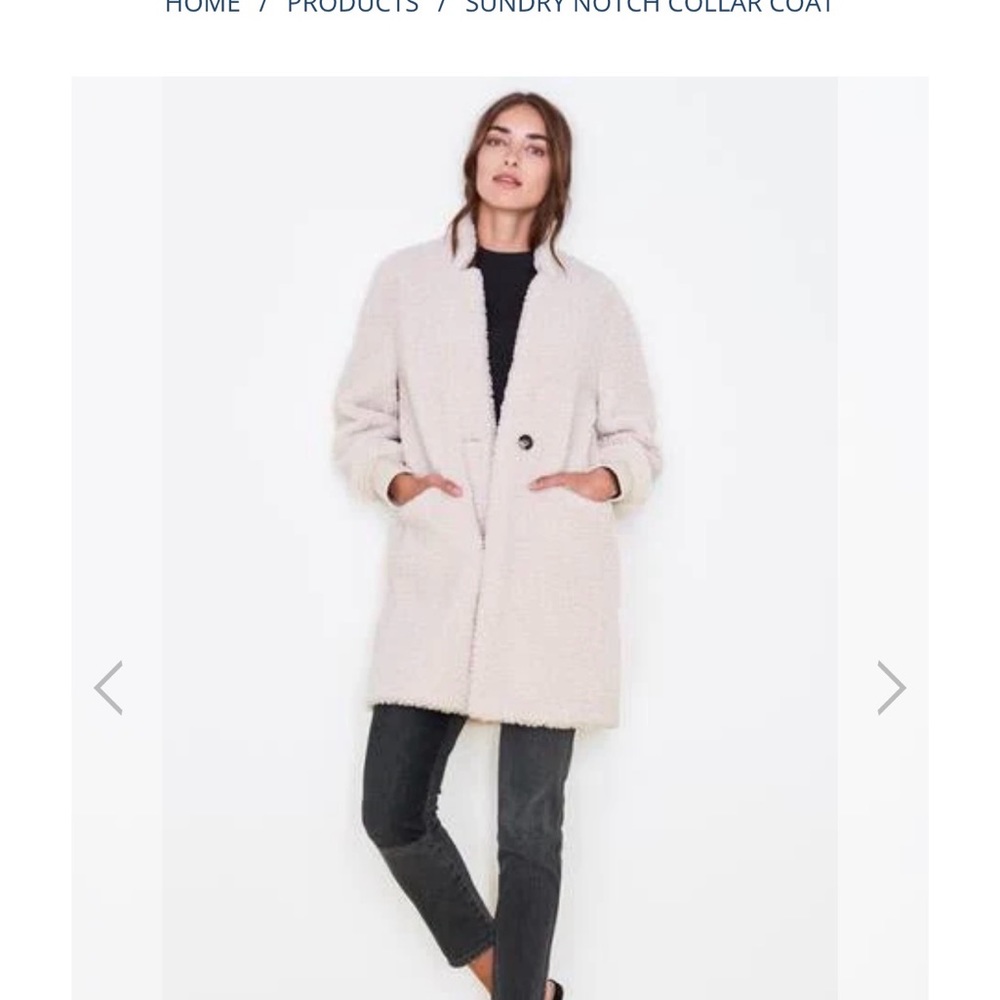 Sundry Notch Collar Sherpa Coat - image 1